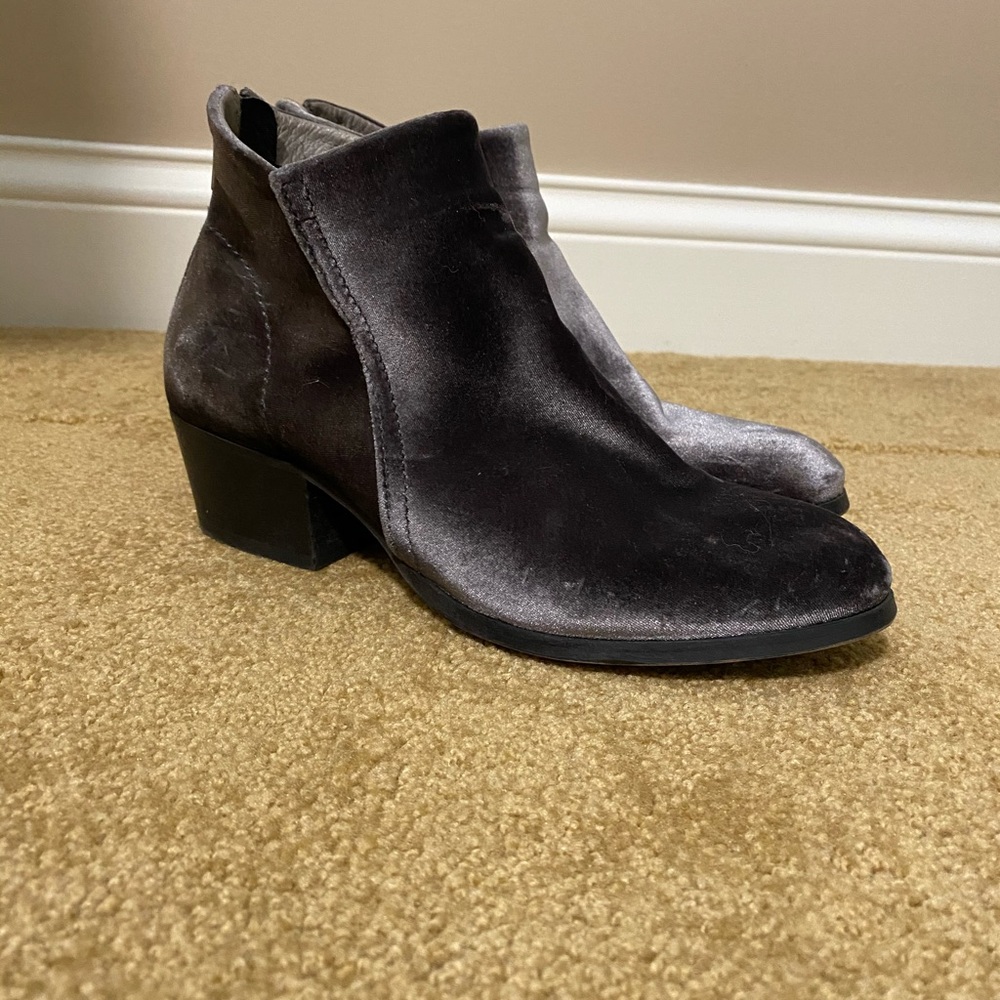 Anthropologie Velvet Booties